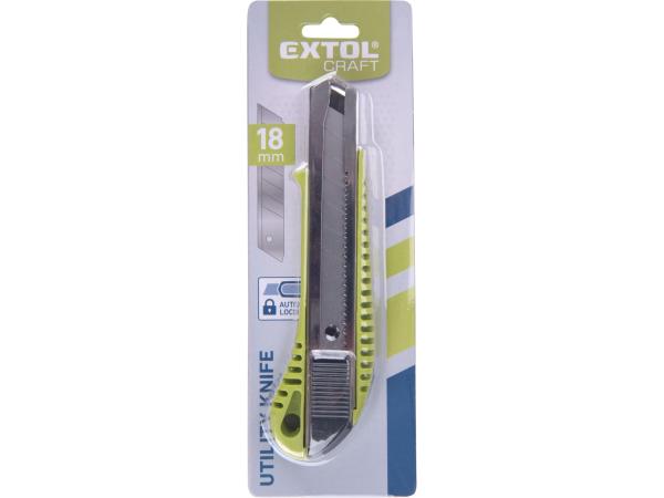EXTOL CRAFT 955006 - nůž ulamovací s kovovou výstuhou, 18mm Auto-lock