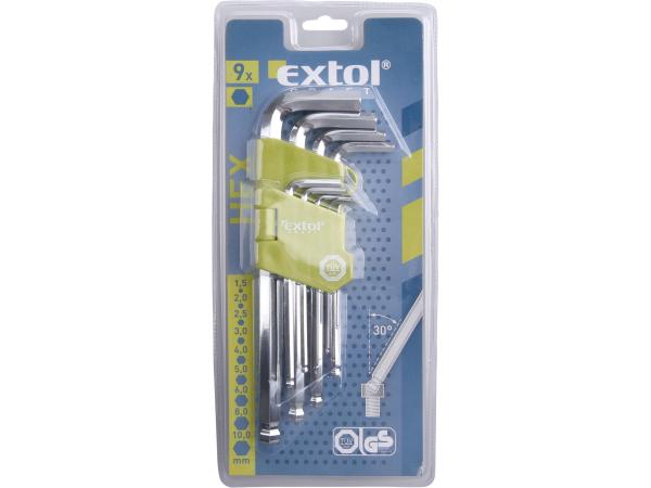 EXTOL CRAFT 66001 - L-klíče IMBUS, sada 9ks, 1,5-10mm