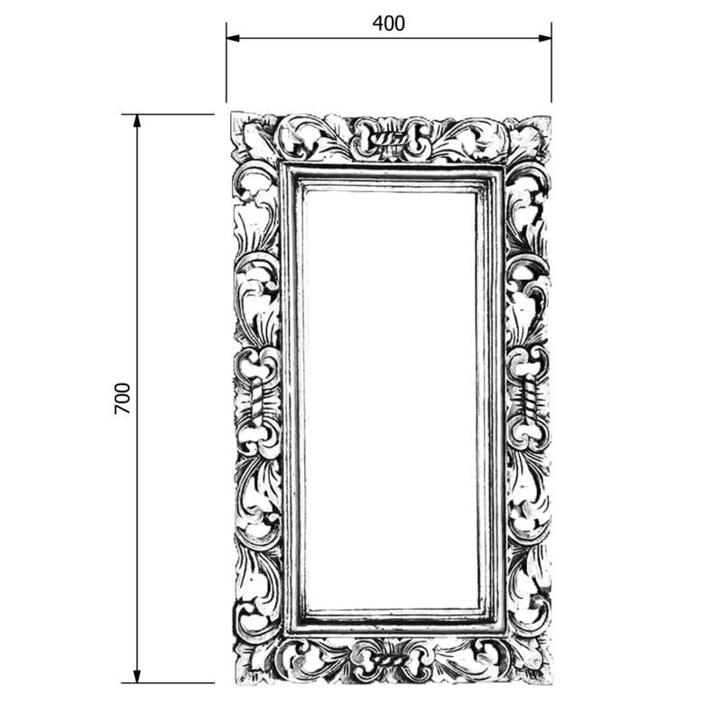 SAMBLUNG zrcadlo v rámu, 40x70cm, stříbrná (IN109)