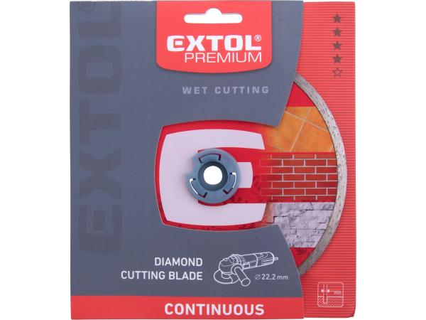 EXTOL PREMIUM 108734 - kotouč diamantový řezný celoobvodový - mokré řezání, O 180x22,2x2,5