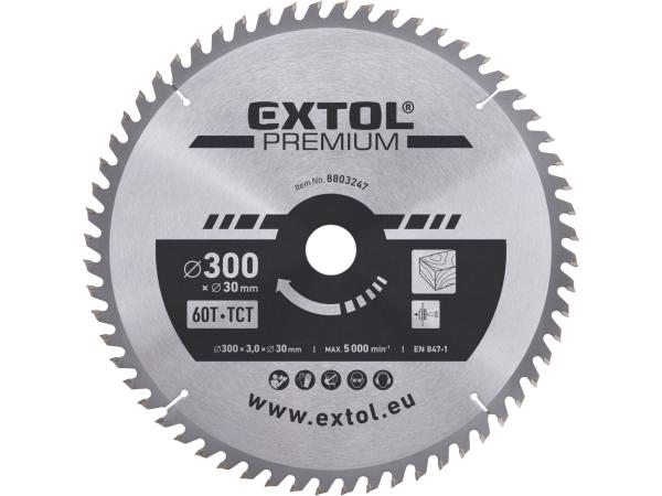 EXTOL PREMIUM 8803247 - kotouč pilový s SK plátky, O 300x3,0x30mm, 60T