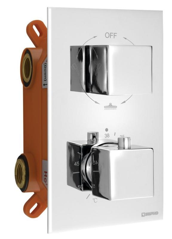 LATUS podomítková sprchová termostatická baterie, box, 3 výstupy, chrom (1102-63)