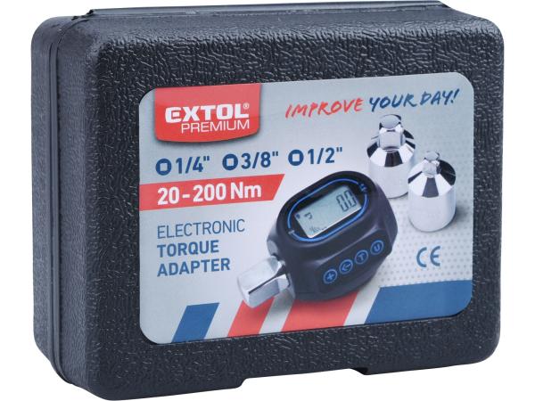 EXTOL PREMIUM 8825300 - adaptér momentový digitální, 1/2", 20-200Nm