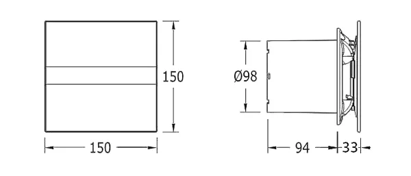 E-100 G koupelnový ventilátor axiální, 8W, potrubí 100mm, bílá 1