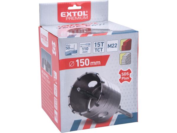 EXTOL PREMIUM 8801972 - vrták SDS PLUS do zdiva korunkový, O 150mm x 110mm, M22