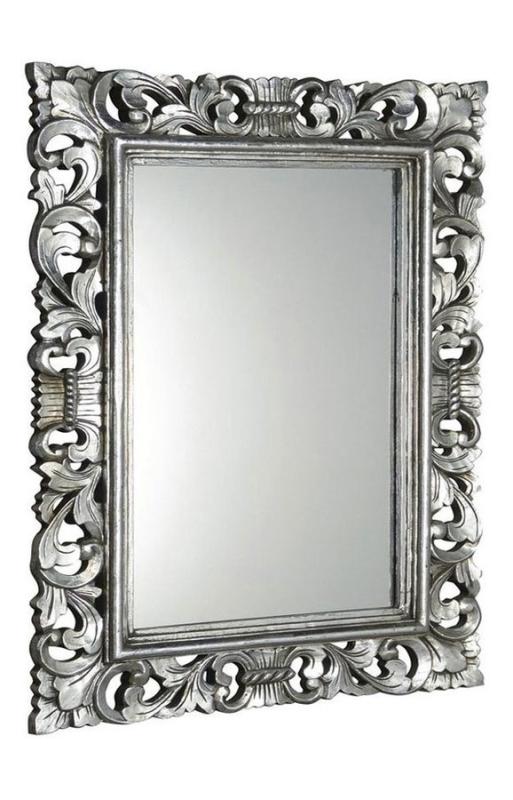 SCULE zrcadlo v rámu, 70x100cm, stříbrná (IN156)