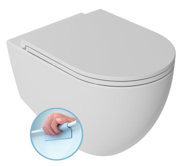 INFINITY závěsná WC mísa, Rimless, 36,5x53cm, bílá mat