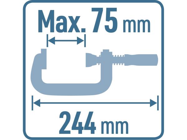 EXTOL PREMIUM 8815133 - svěrka C-plastová, 75mm