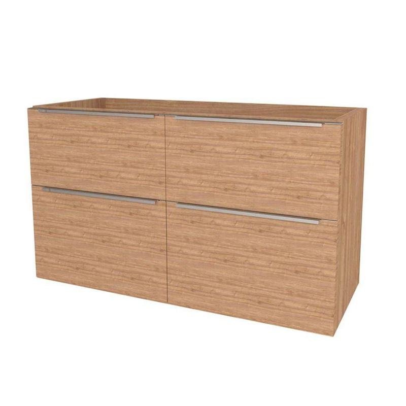 Mailo, koupelnová skříňka 121 cm, chrom madlo, Multidecor, Light Select Walnut