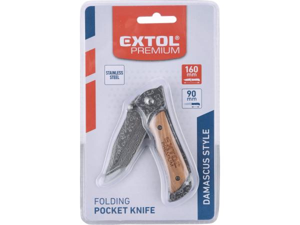 EXTOL PREMIUM 8855121 - nůž zavírací, nerez, 160/90mm