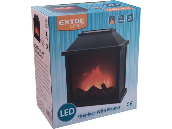 EXTOL LIGHT 43401 - krb s plápolajícím ohněm LED