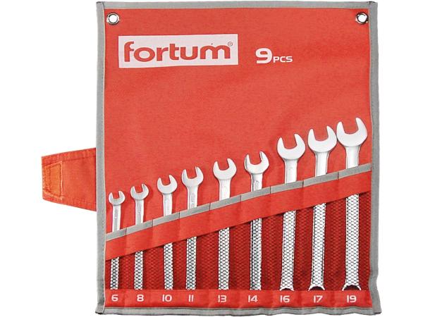 FORTUM 4730202 - klíče očkoploché, sada 9ks, 6-19mm