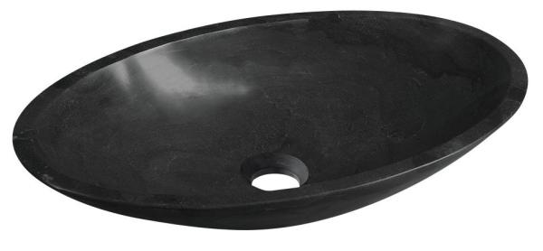 BLOK kamenné umyvadlo 60x11x35 cm, černý Marquin matný (2401-40)