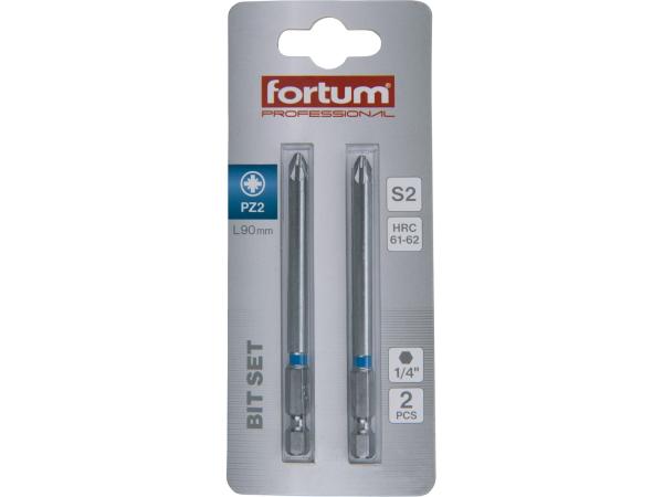 FORTUM 4741322 - hrot křížový pozidriv, sada 2ks, PZ 2x90mm, S2