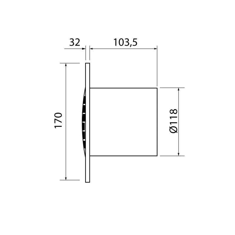 B-12 PLUS T koupelnový ventilátor s časovačem, 20W, potrubí 120mm, bílá 1