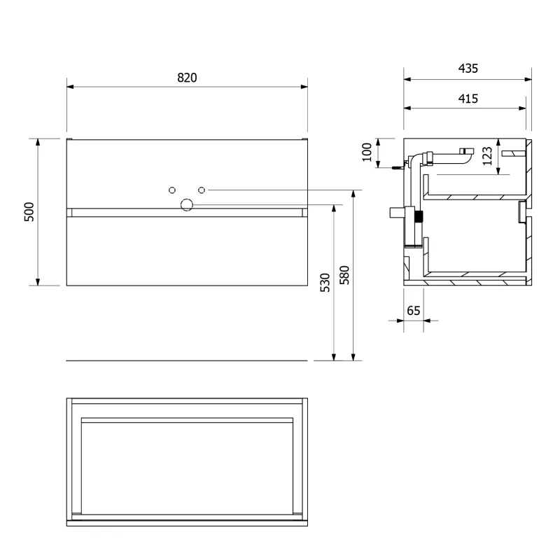 ODETTA umyvadlová skříňka 82x50x43,5cm, bílá lesk (DT085-3030)