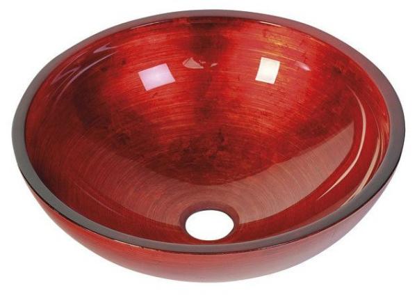 MURANO ROSSO IMPERO skleněné umyvadlo kulaté 40x14 cm, červená (AL5318-63)