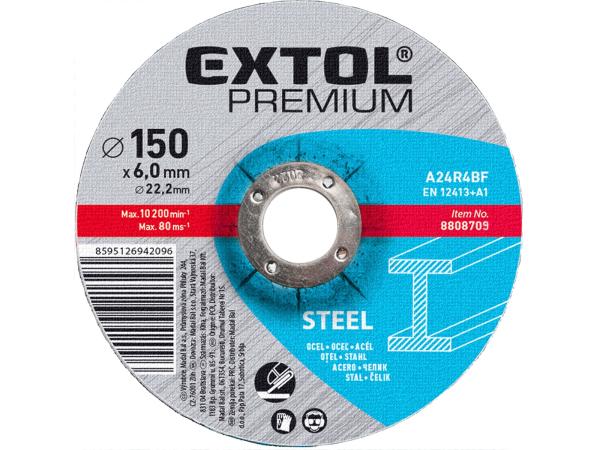 EXTOL PREMIUM 8808709 - kotouč brusný na ocel, O 230x6,0x22,2mm
