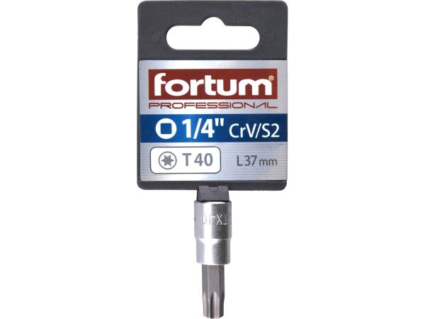 FORTUM 4701726 - hlavice zástrčná 1/4" hrot TORX, T 40, L 37mm