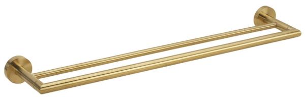 X-ROUND GOLD dvojitý držák ručníků 600x120mm, zlato mat