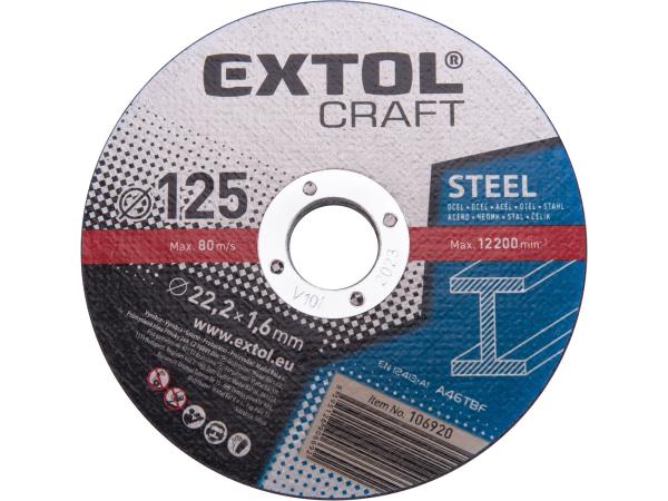 EXTOL CRAFT 106920 - kotouče řezné na kov, 5ks, O 125x1,6x22,2mm
