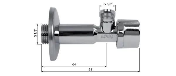 ARCO rohový ventil A-80 dlouhý 1/2"x3/8", anticalc, chrom (NOV88MAC)
