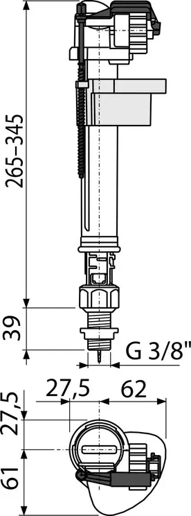 Alca Napouštěcí ventil A17 3/8" 1