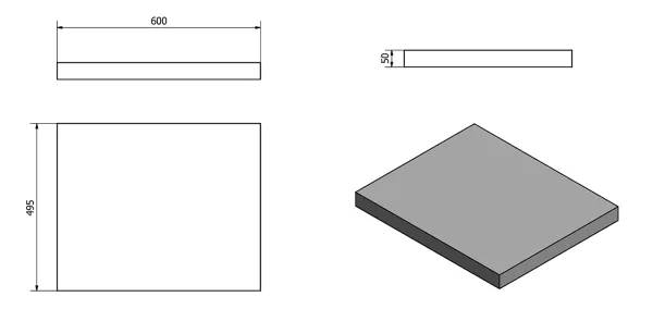 AVICE deska 60x50cm, šedý kámen (AV0610)