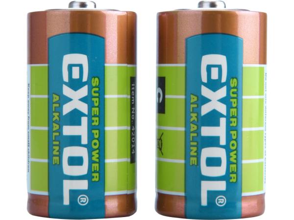 EXTOL ENERGY 42014 - baterie alkalické, 2ks, 1,5V C (LR14)