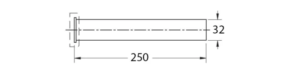 Prodlužovací trubka sifonu s přírubou, 32/250mm, chrom (0632CC25B7)
