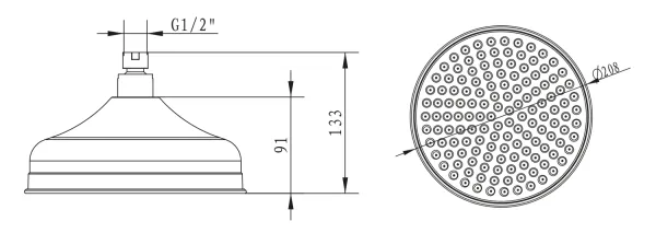 Hlavová sprcha retro, průměr 208mm, chrom (MH026)