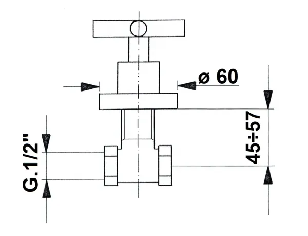 AXIA podomítkový ventil, teplá, chrom (505H)