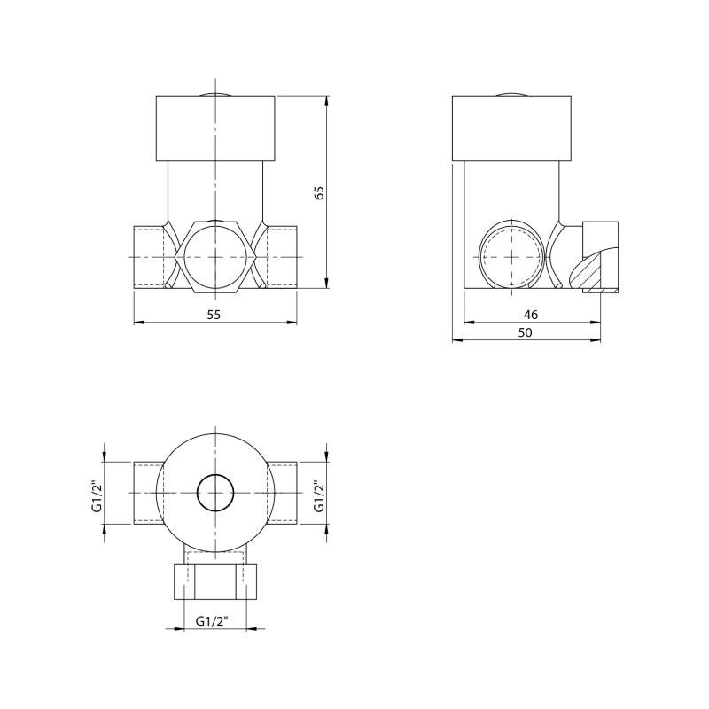 Regulátor teploty pro stojánkové ventily 1/2" 1
