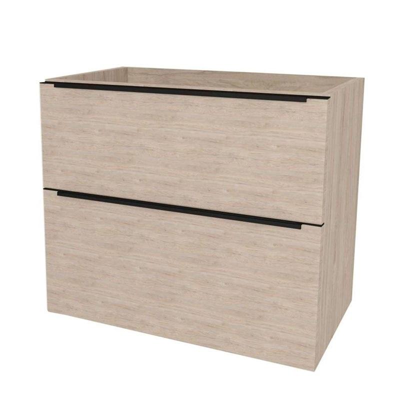 Mailo, koupelnová skříňka 101 cm, černé madlo, Multidecor, Light Rock Hickory