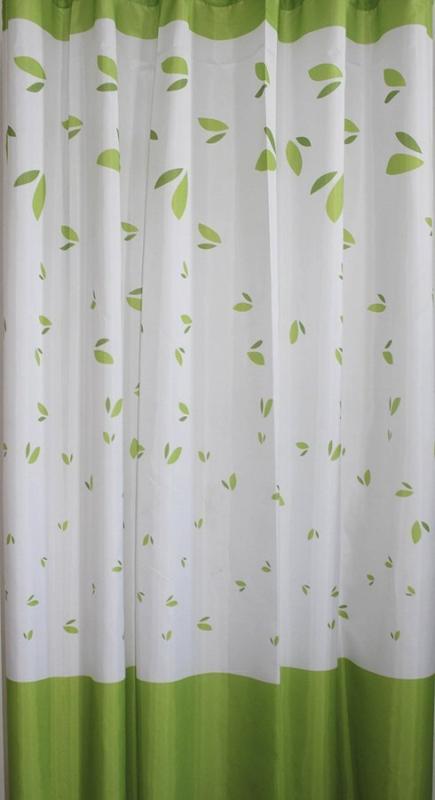 Sprchový závěs 180x180cm, 100% polyester, zelené listy