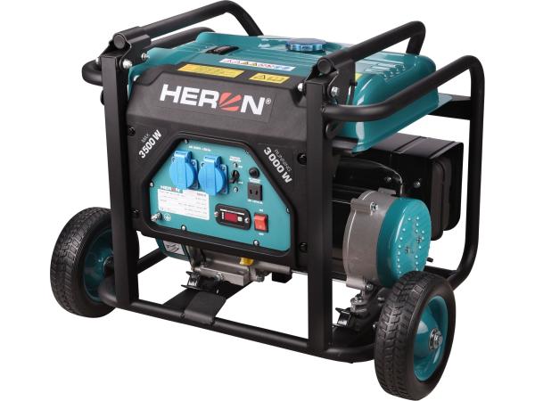 HERON 8896140 - elektrocentrála benzínová, 7,4HP/3,5kW, podvozek