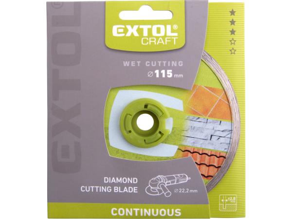 EXTOL CRAFT 108831 - kotouč diamantový řezný celoobvodový - mokré řezání, O 115x22,2x2mm