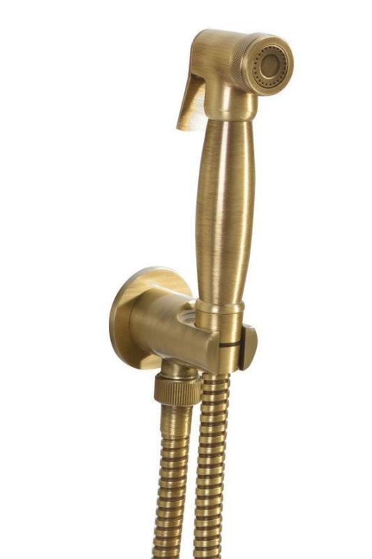 Bidetová sprška retro s hadicí a držákem sprchy s vyústěním, bronz (9106)