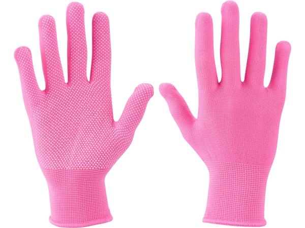EXTOL LADY 99719 - rukavice z polyesteru s PVC terčíky na dlani, velikost 7"