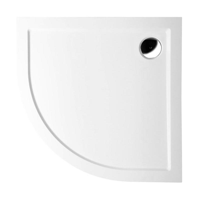 SERA sprchová vanička z litého mramoru, čtvrtkruh 80x80x4cm, R550, bílá (40511)