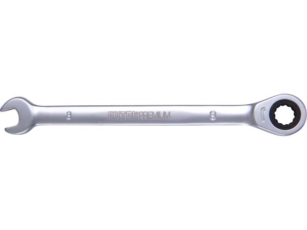 EXTOL PREMIUM 8816108 - klíč ráčnový očkoplochý, 72 zubů, 8mm