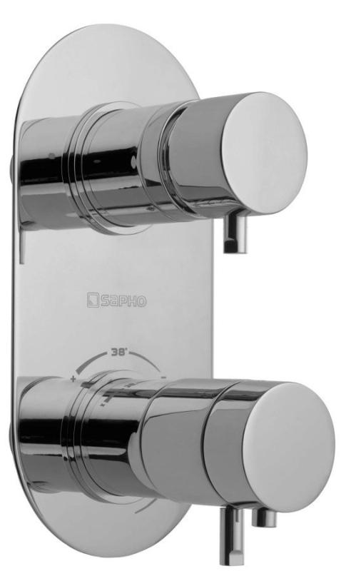 RHAPSODY podomítková sprchová termostatická baterie, 2 výstupy, chrom (5585T)