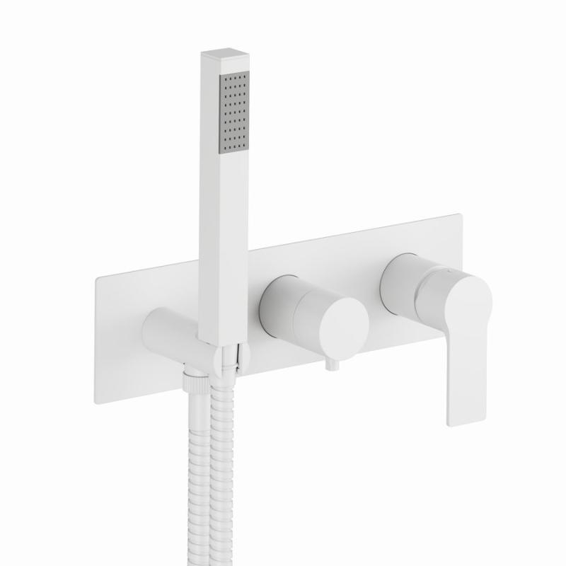 PAX podomítková sprchová baterie s ruční sprchou, 2 výstupy, bílá mat