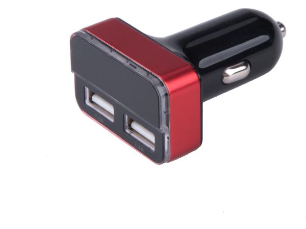 EXTOL ENERGY 42084 - nabíječka USB do auta, 12/24V, 2xUSB, měřič, 3,4A, 17W