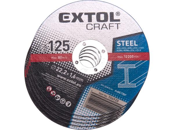 EXTOL CRAFT 106920 - kotouče řezné na kov, 5ks, O 125x1,6x22,2mm