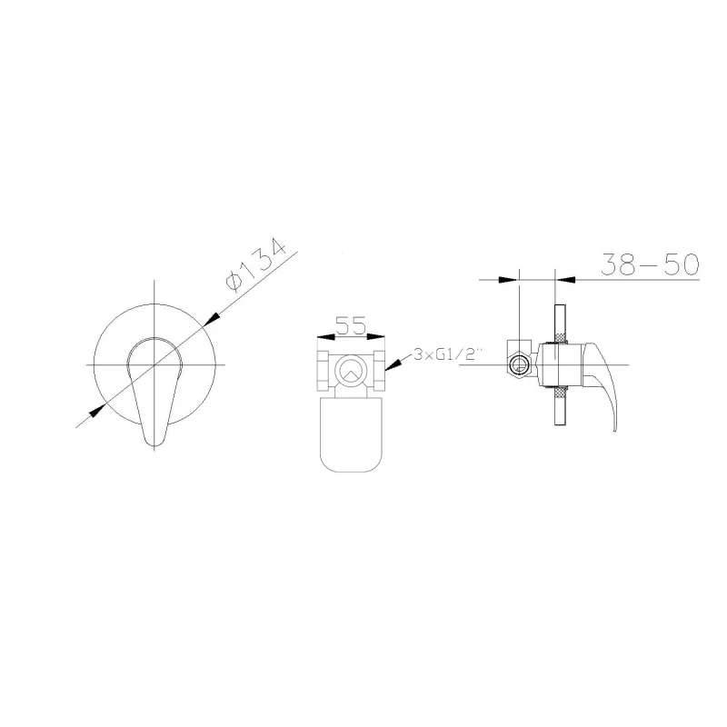 KASIOPEA podomítková sprchová baterie, 1 výstup, chrom (1107-41)