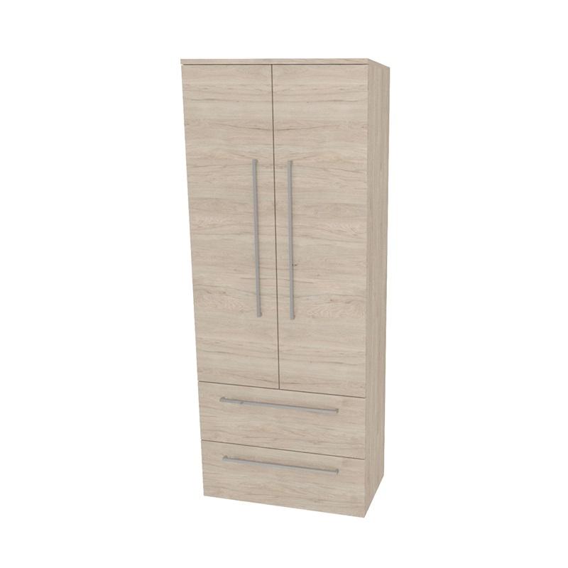 Bino, koupelnová skříňka vysoká 163 cm, dvojitá, Multidecor, Light Rock Hickory