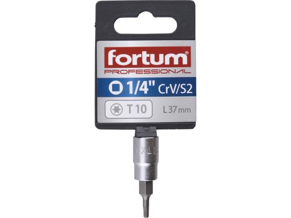 FORTUM 4701720 - hlavice zástrčná 1/4" hrot TORX, T 10, L 37mm