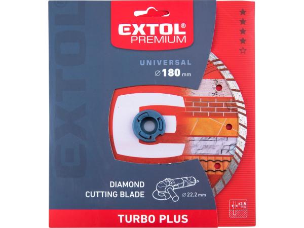 EXTOL PREMIUM 8803034 - kotouč diamantový řezný TURBO PLUS - suché i mokré řezání, O 180x2