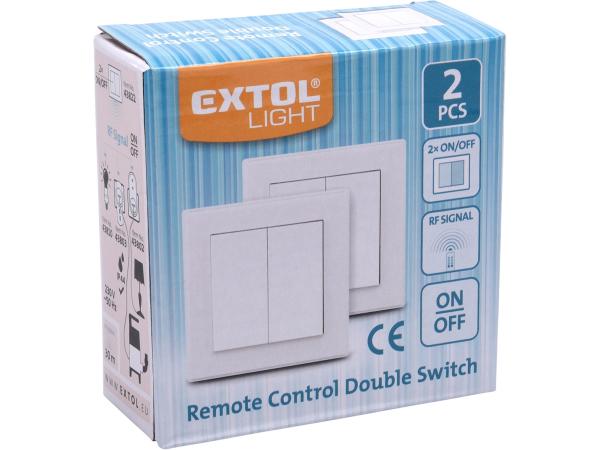 EXTOL LIGHT 43822 - vypínač/ovladač, dvojitý, 2ks, 2 jednotlivé/skupinové kanály